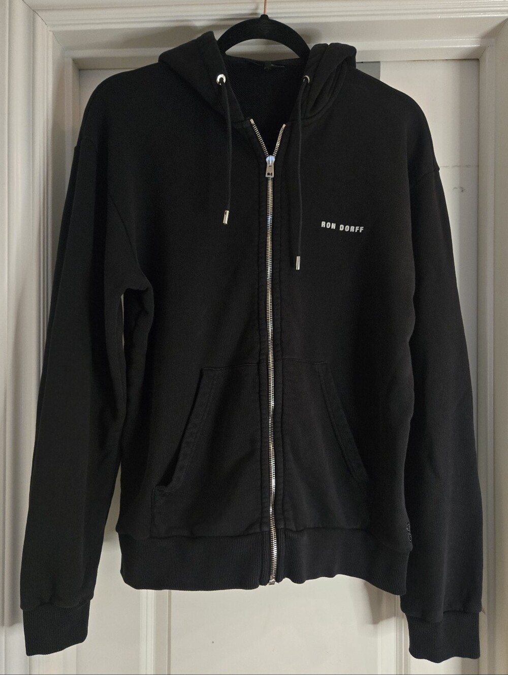 Ron Dorff AW23 Organic Cotton Zip Up Hoodie Black, Size Medium
